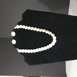 1960s Mother Of Pearl Necklace & Clip On Earrings